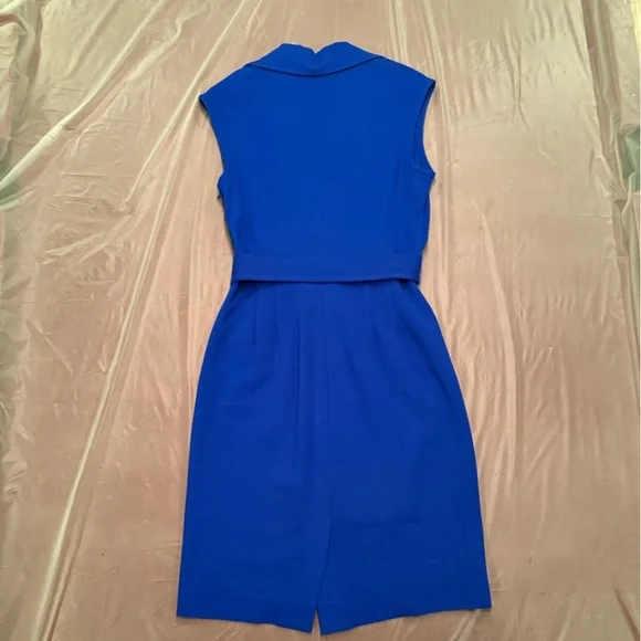 Cache Royal Blue Cap sleeve V-neck Belted Dress Size 12/Large - Picture 3 of 10